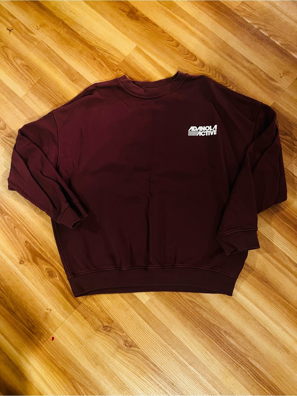 Adanola Burgundy Pullover Sweatshirt with White Logo
